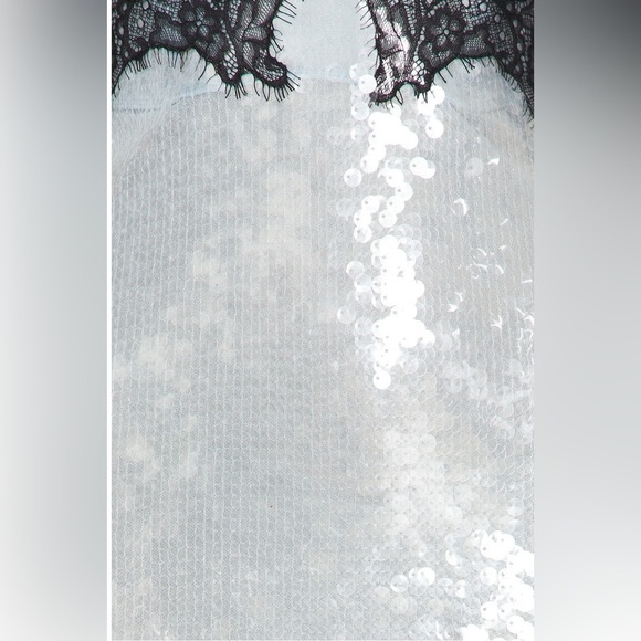 Retrofete Ellen Sequin Dress Midi Icy Blue Strapless - Picture 8 of 11